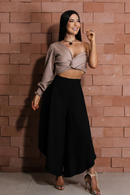 Calça pantacourt alfaiataria Preto