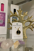 Pingente Alfabeto Letra J - Dourado - Cristal Ágata Negra