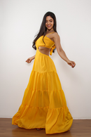 Vestido alfaiataria longo Amarelo